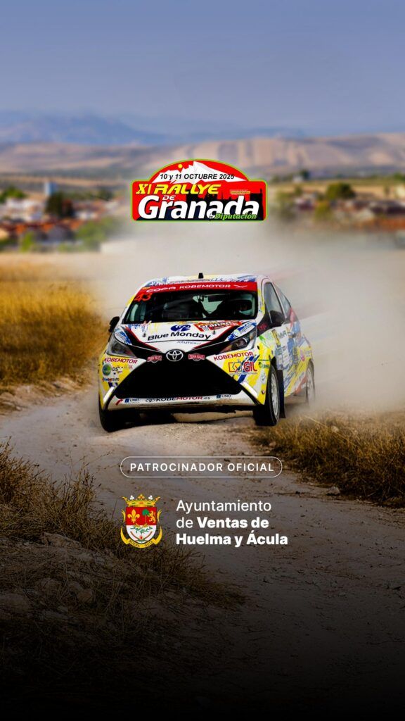 Cartel XI Rallye de tierra de Granada con Ventas de Huelma como patrocinador oficial