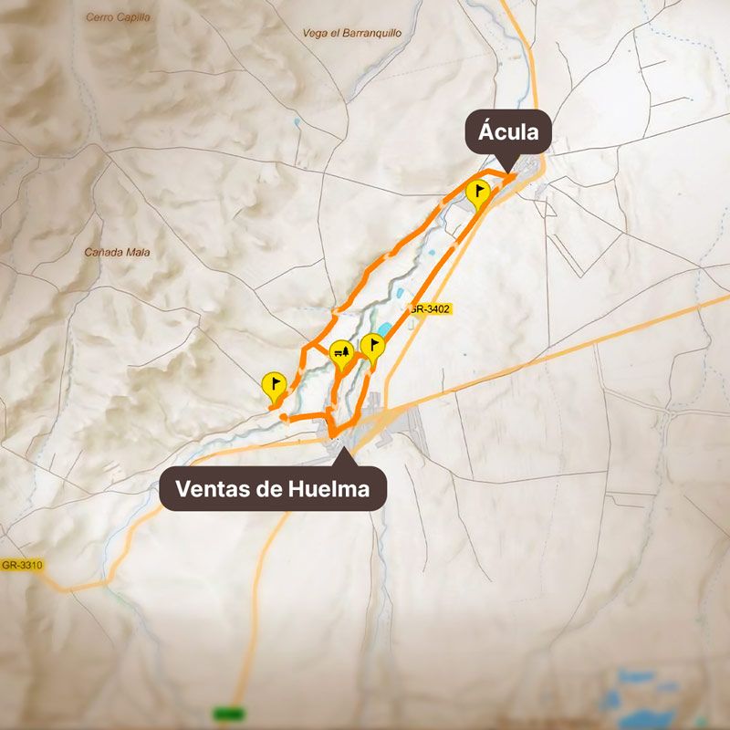 Ruta de senderismo de Los arroyos en Ventas de Huelma y Ácula